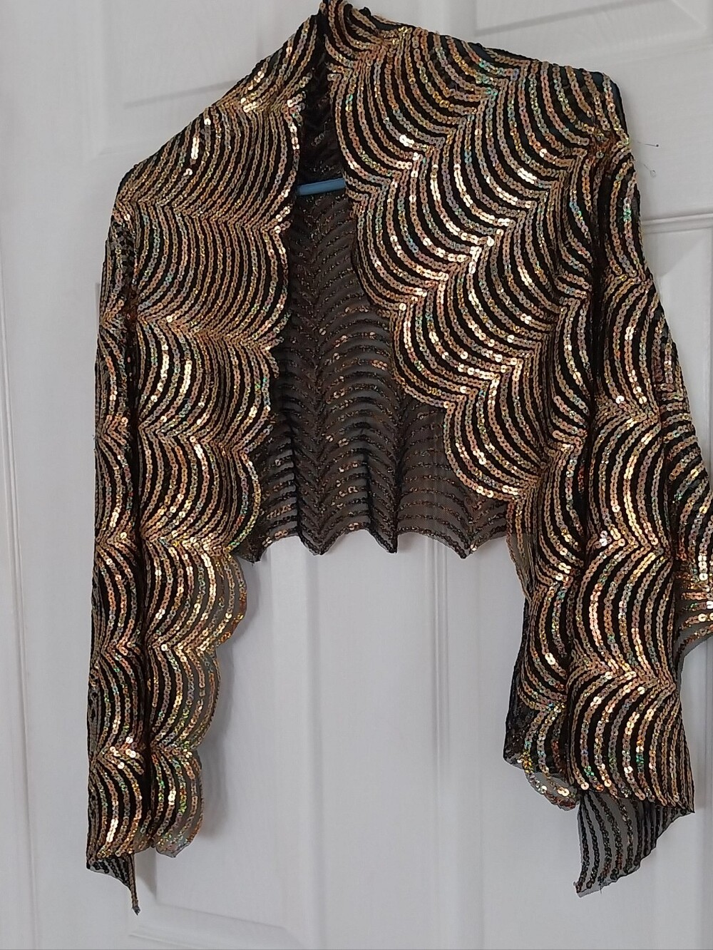 Gold Sequin Reversible Scarf